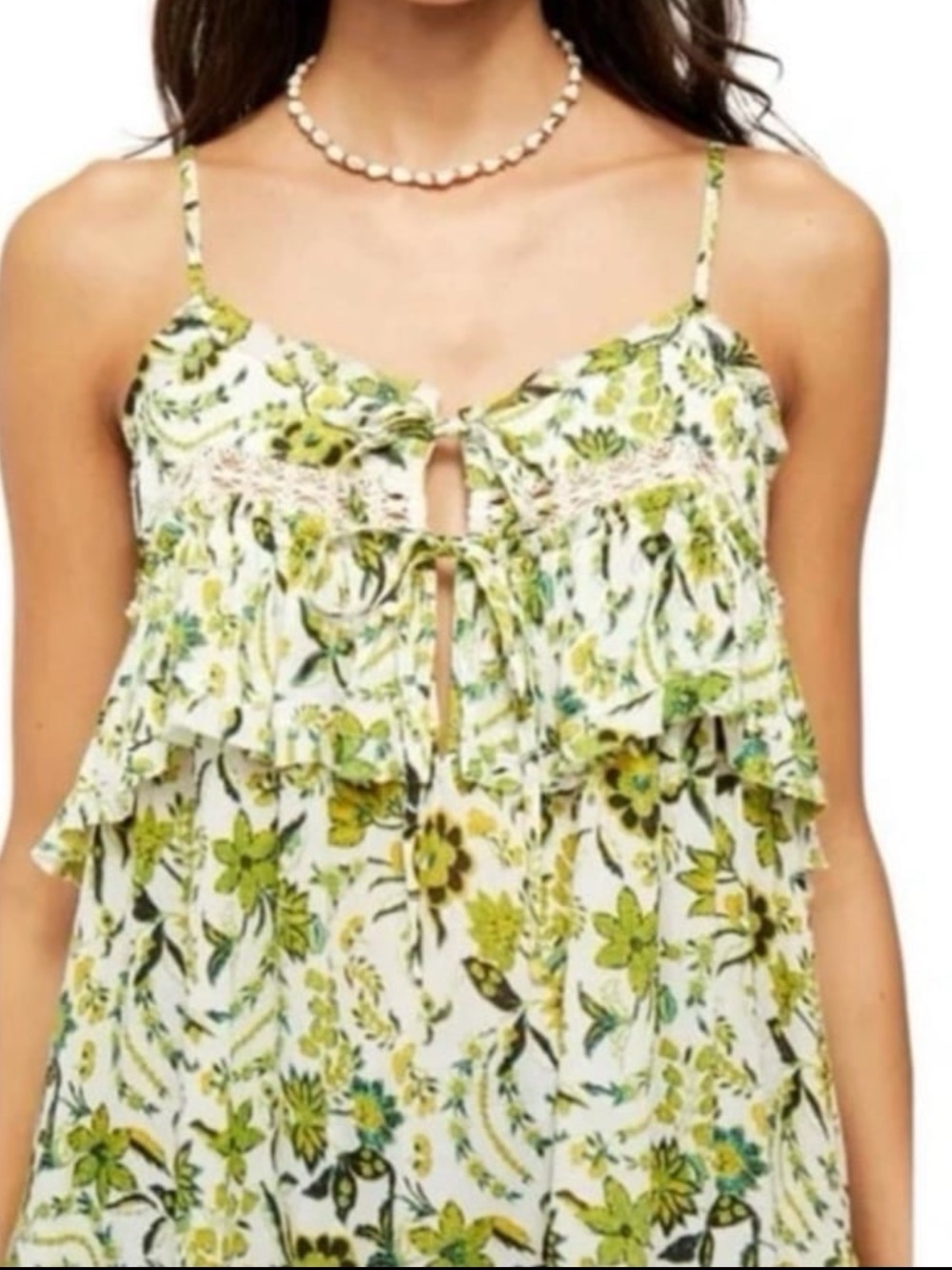 Free People Ruffle Cami Mini Dress Size Medium - Picture 9 of 10